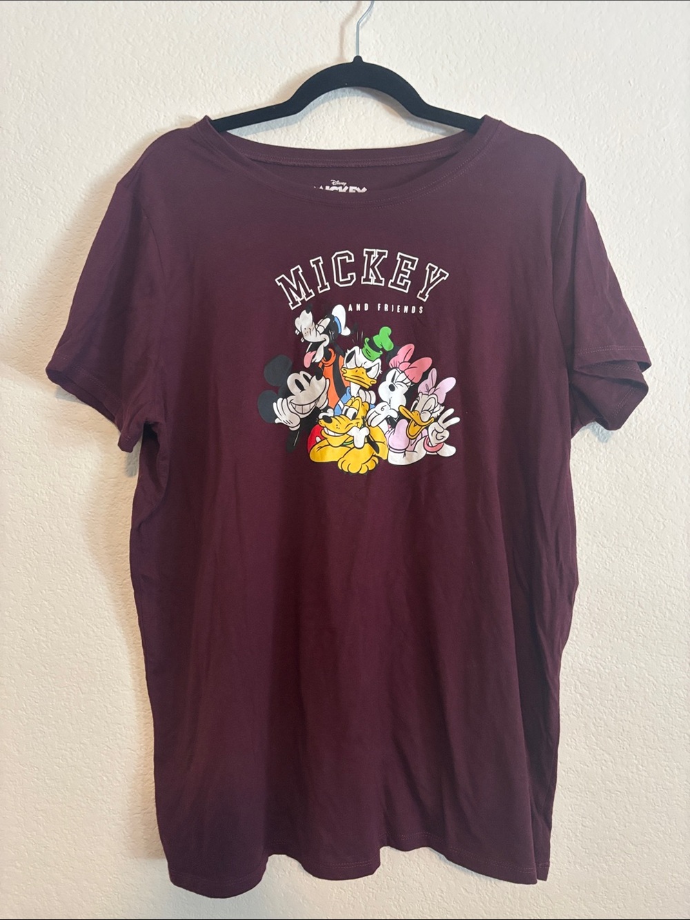 torrid Burgundy Mickey and Friends Short Sleeve Tee